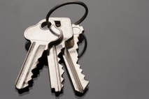 Silver keys on a key ring 